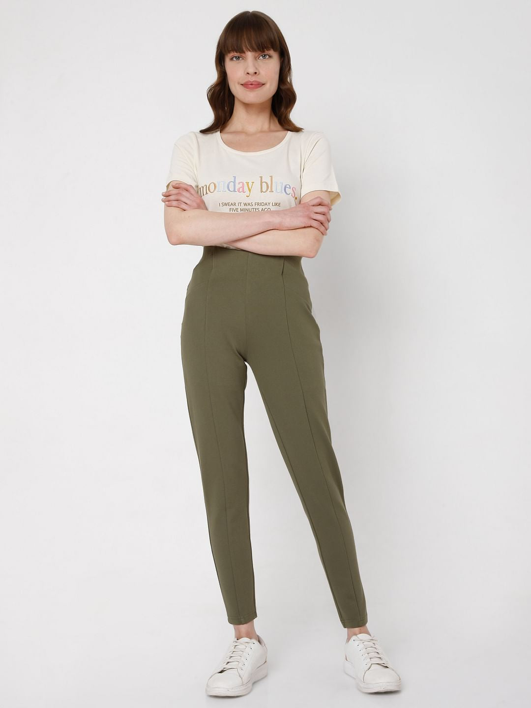 Green Slim Fit Pants