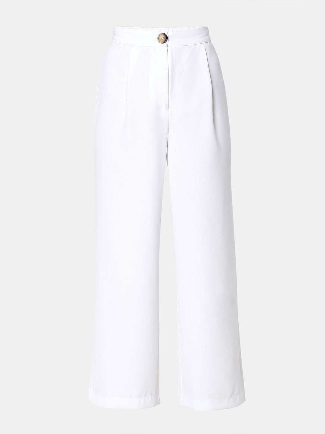 White High Rise Wide Leg Pants
