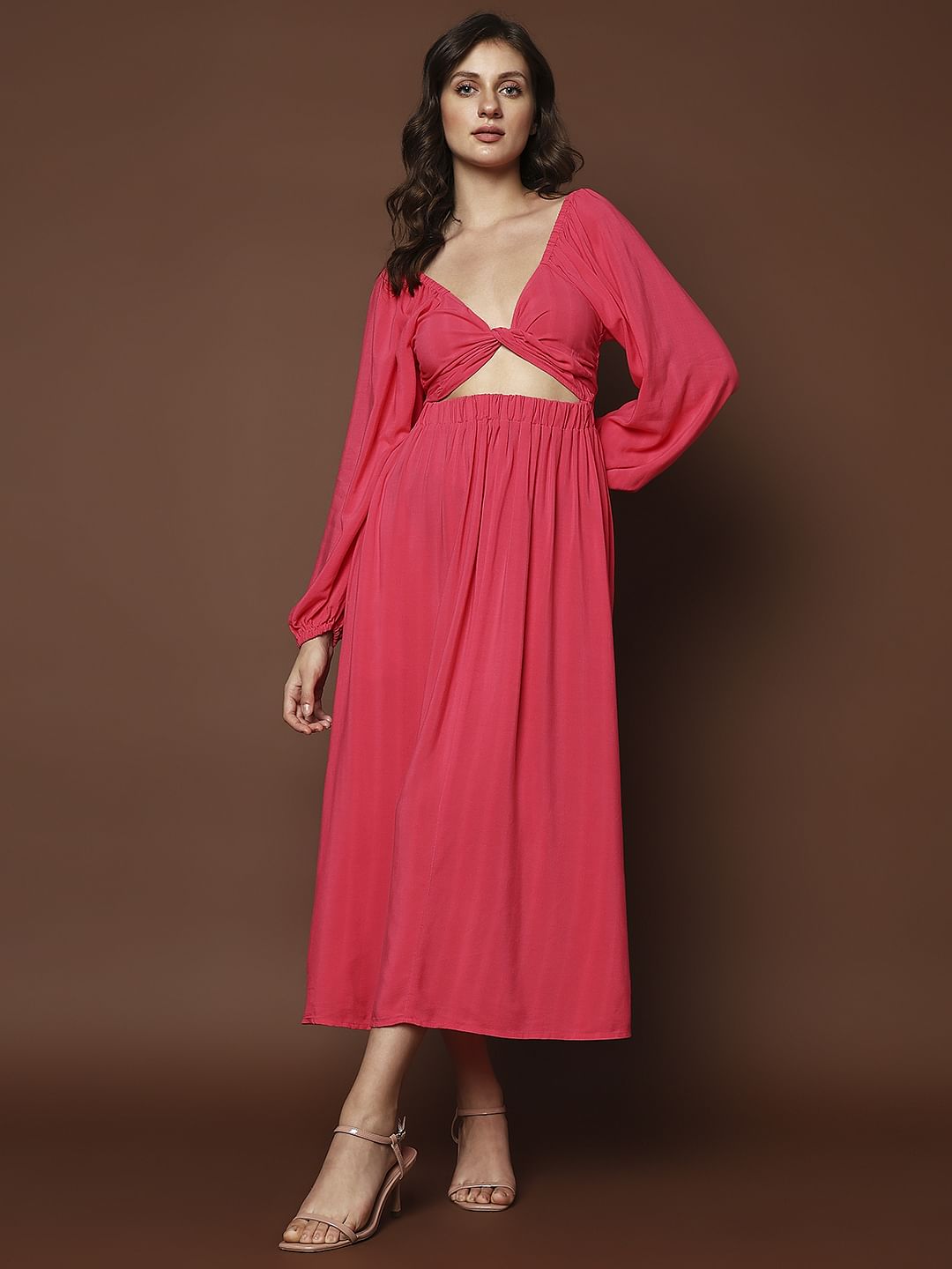 Red Multi-Style Midi Dress