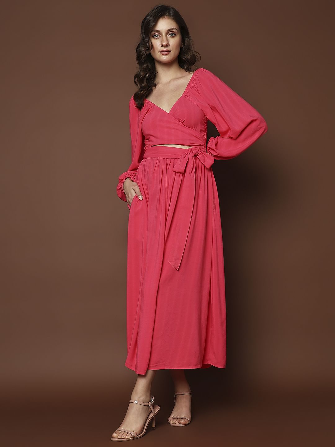 Red Multi-Style Midi Dress