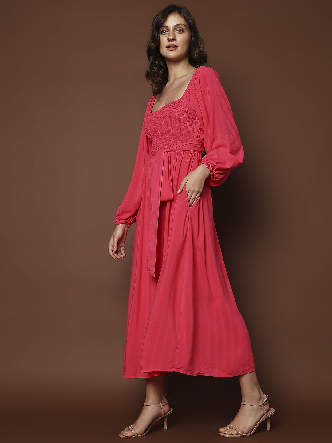 Red Multi-Style Midi Dress