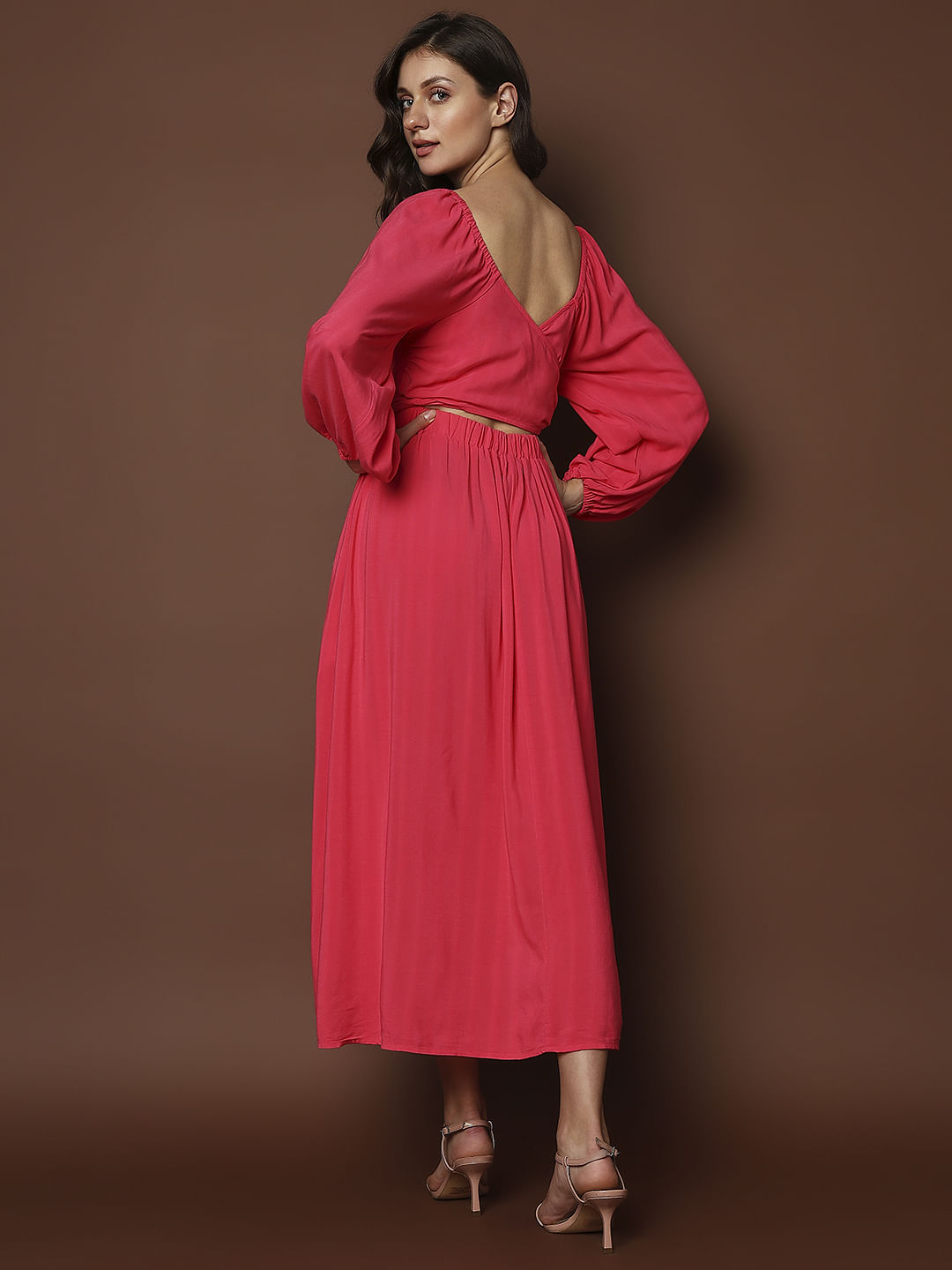 Red Multi-Style Midi Dress