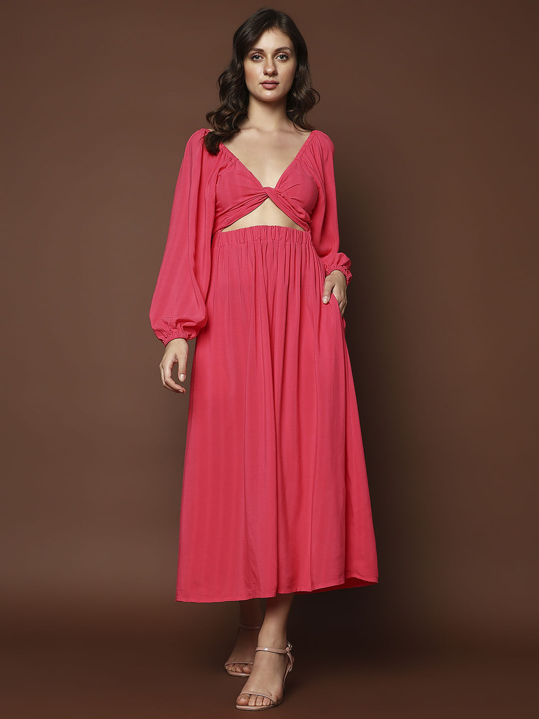 Red Multi-Style Midi Dress