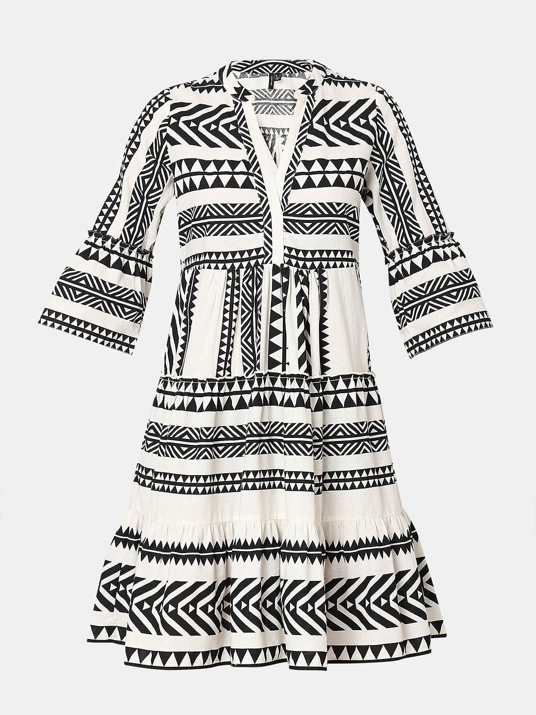 Off-White Aztec Print Flared Dress