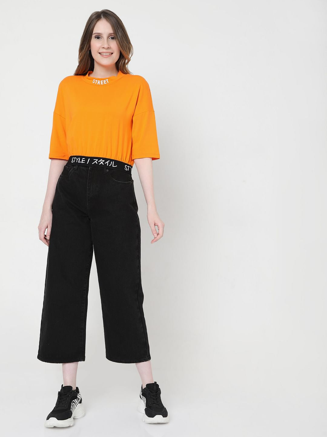 Orange Cropped T-Shirt