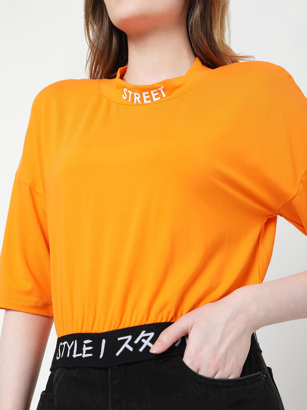 Orange Cropped T-Shirt