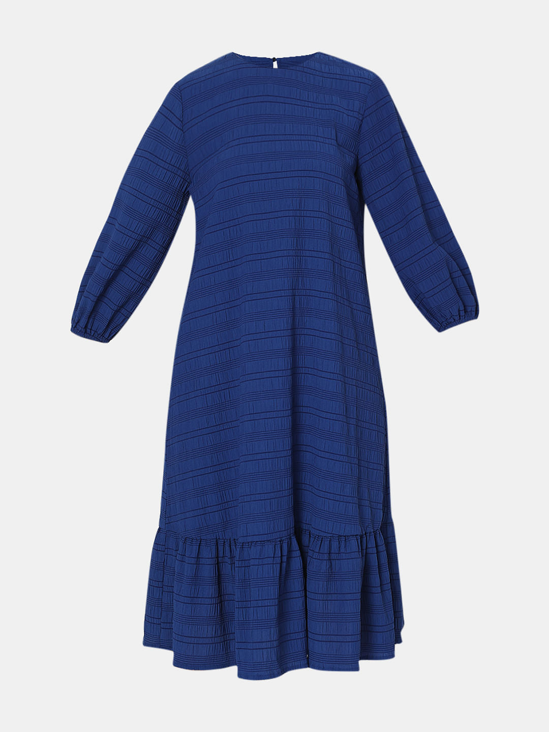 Blue Striped Midi Dress