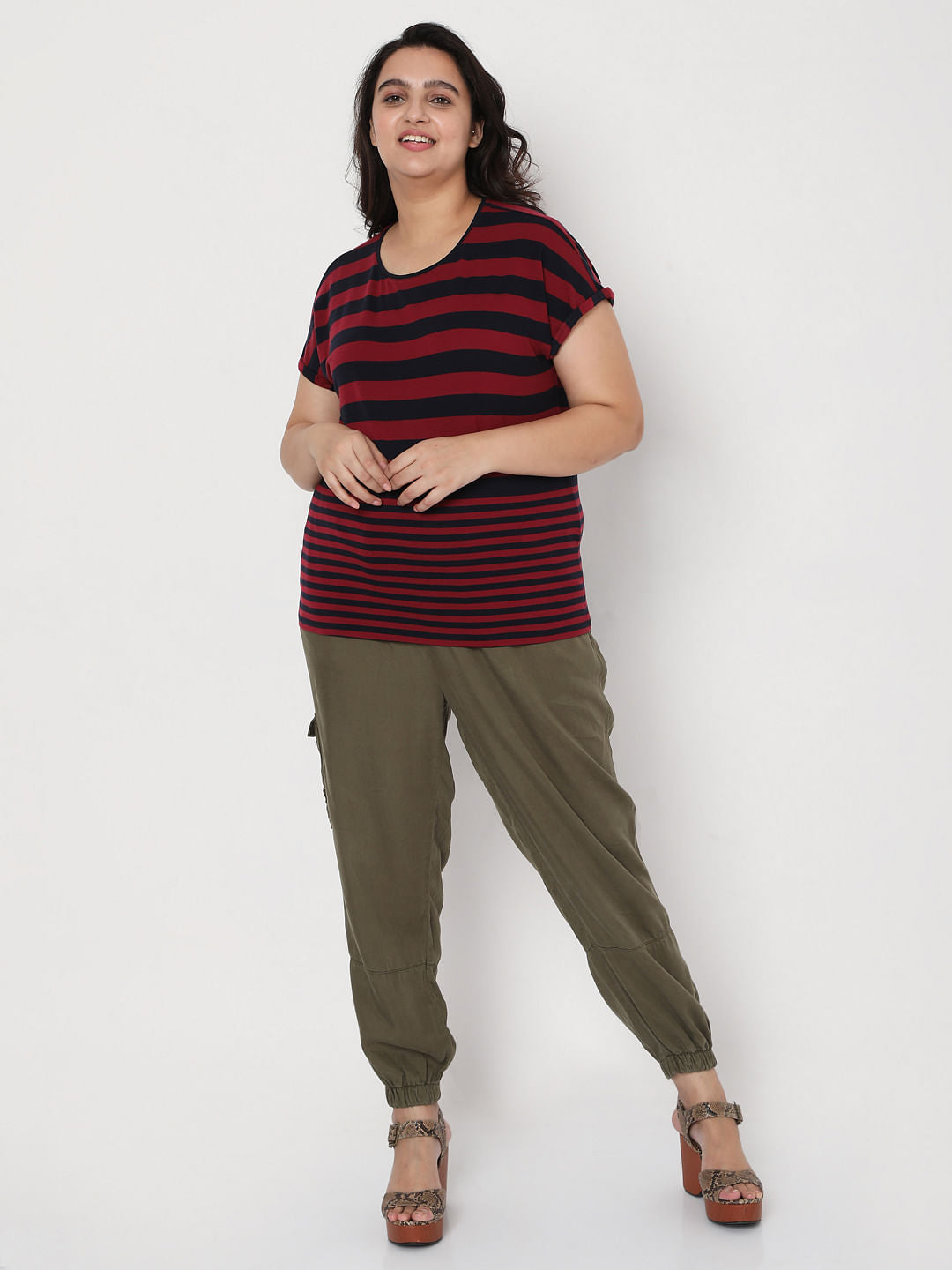 Curve Red Striped T-Shirt