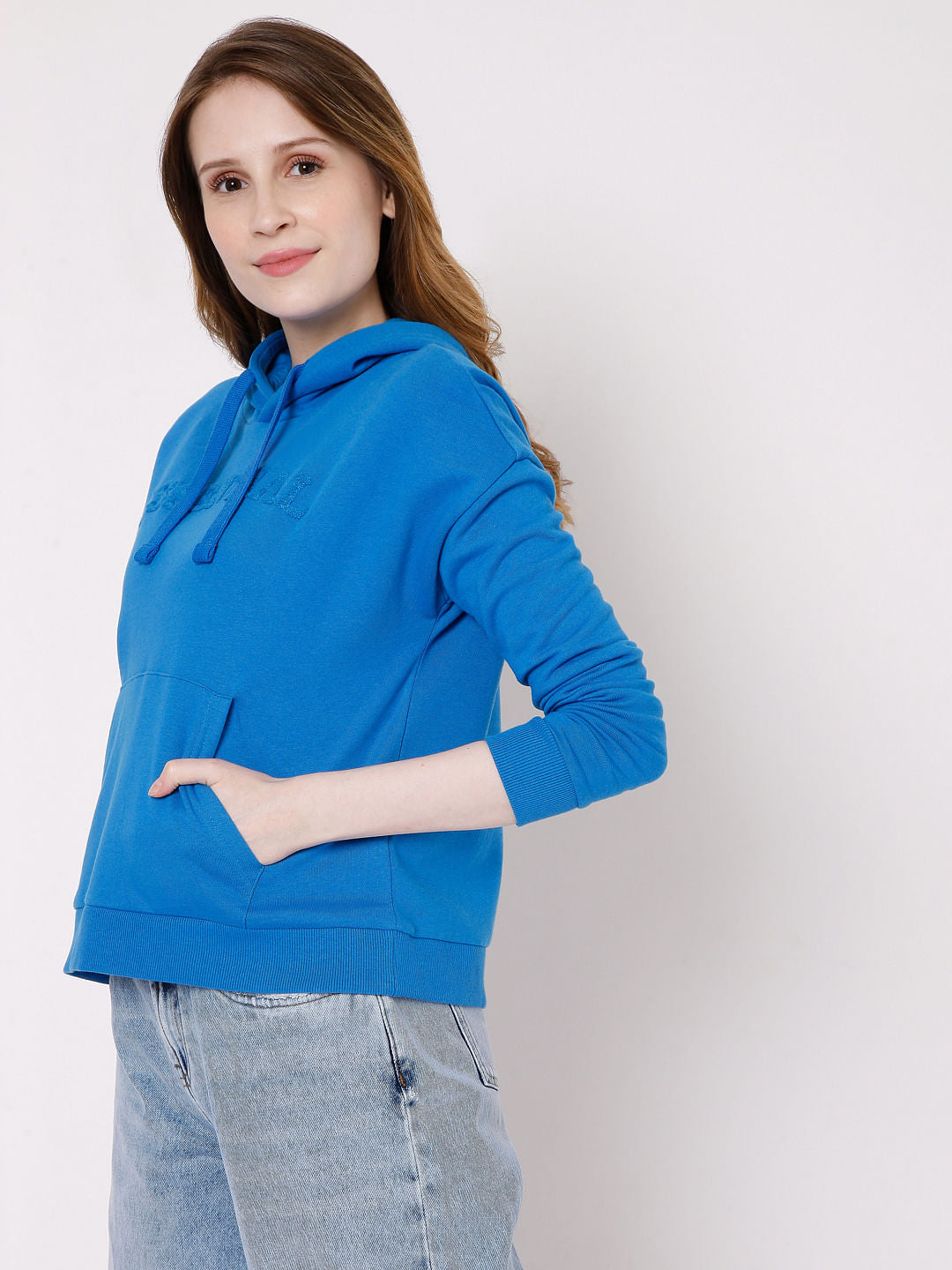 Blue Hooded Sweatshirt
