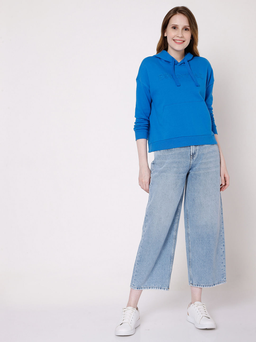 Blue Hooded Sweatshirt