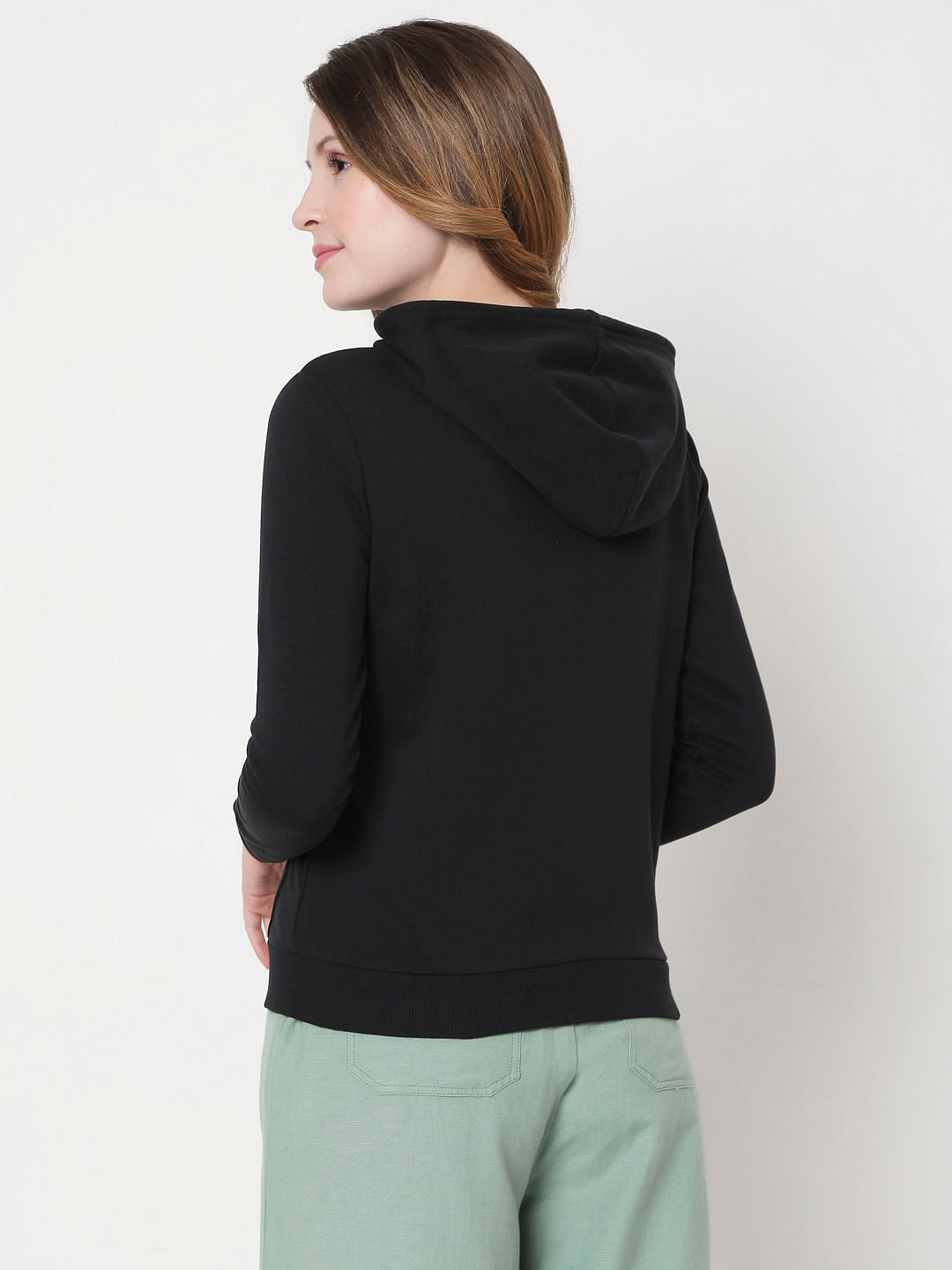 Black Slogan Print Sweatshirt