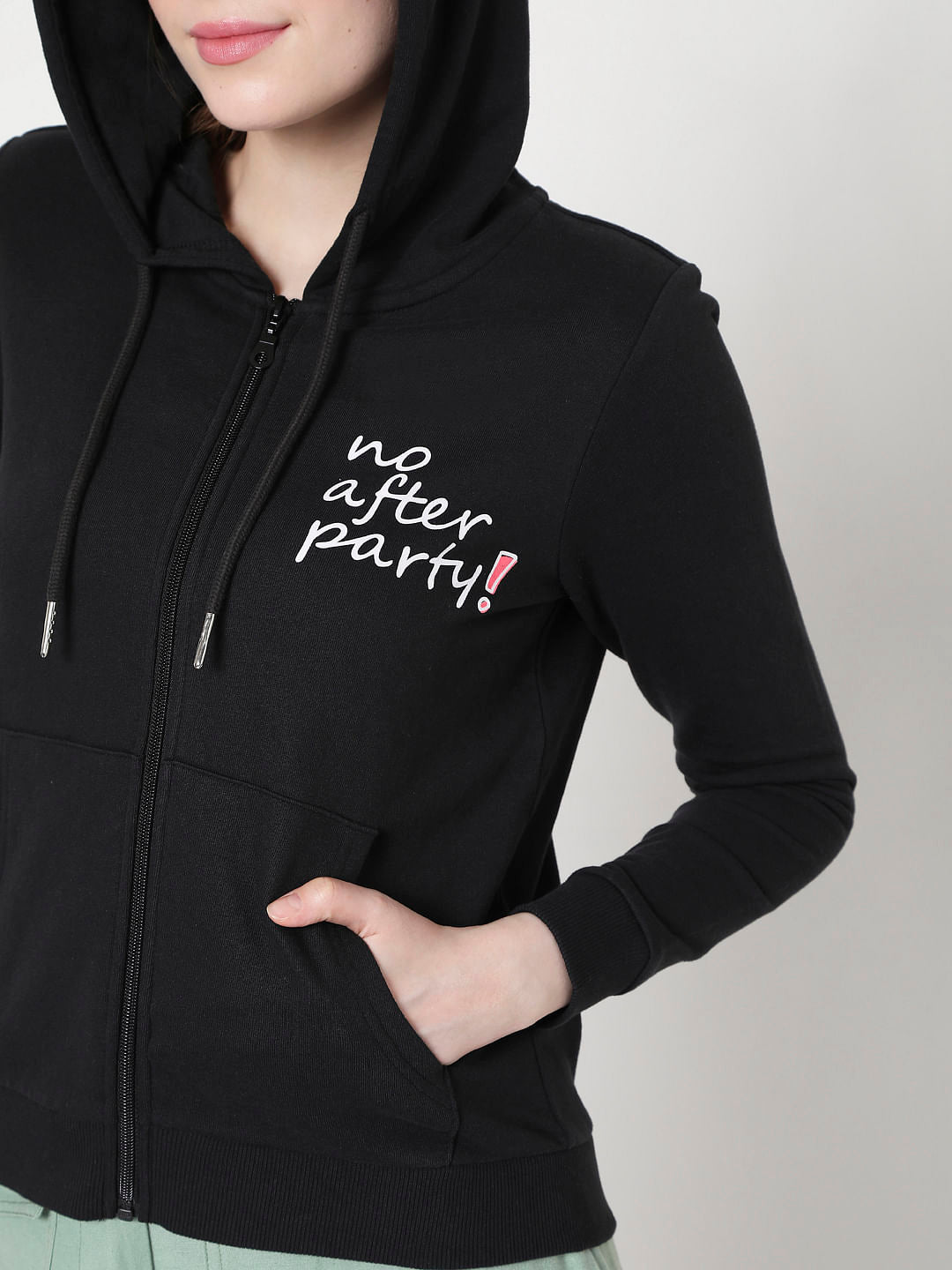 Black Slogan Print Sweatshirt