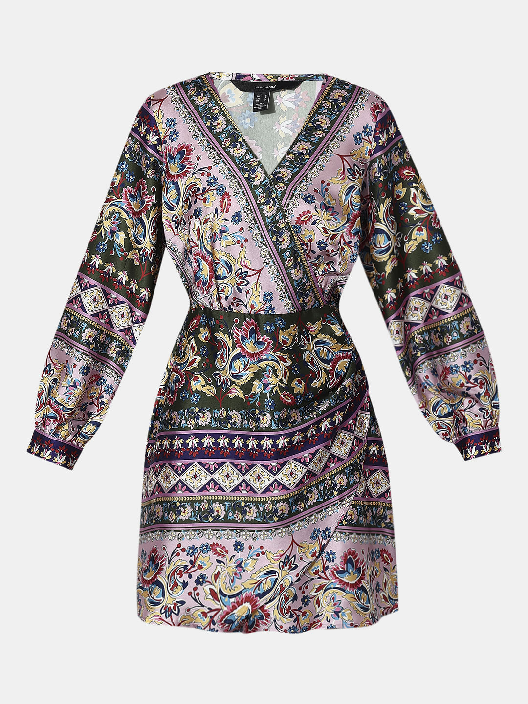 Purple Abstract Print Dress