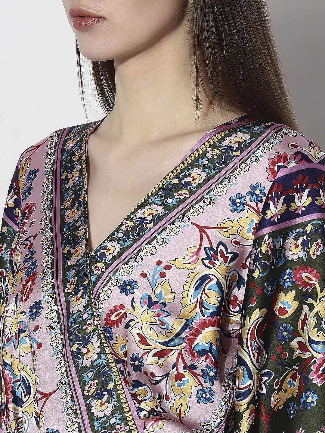 Purple Abstract Print Dress