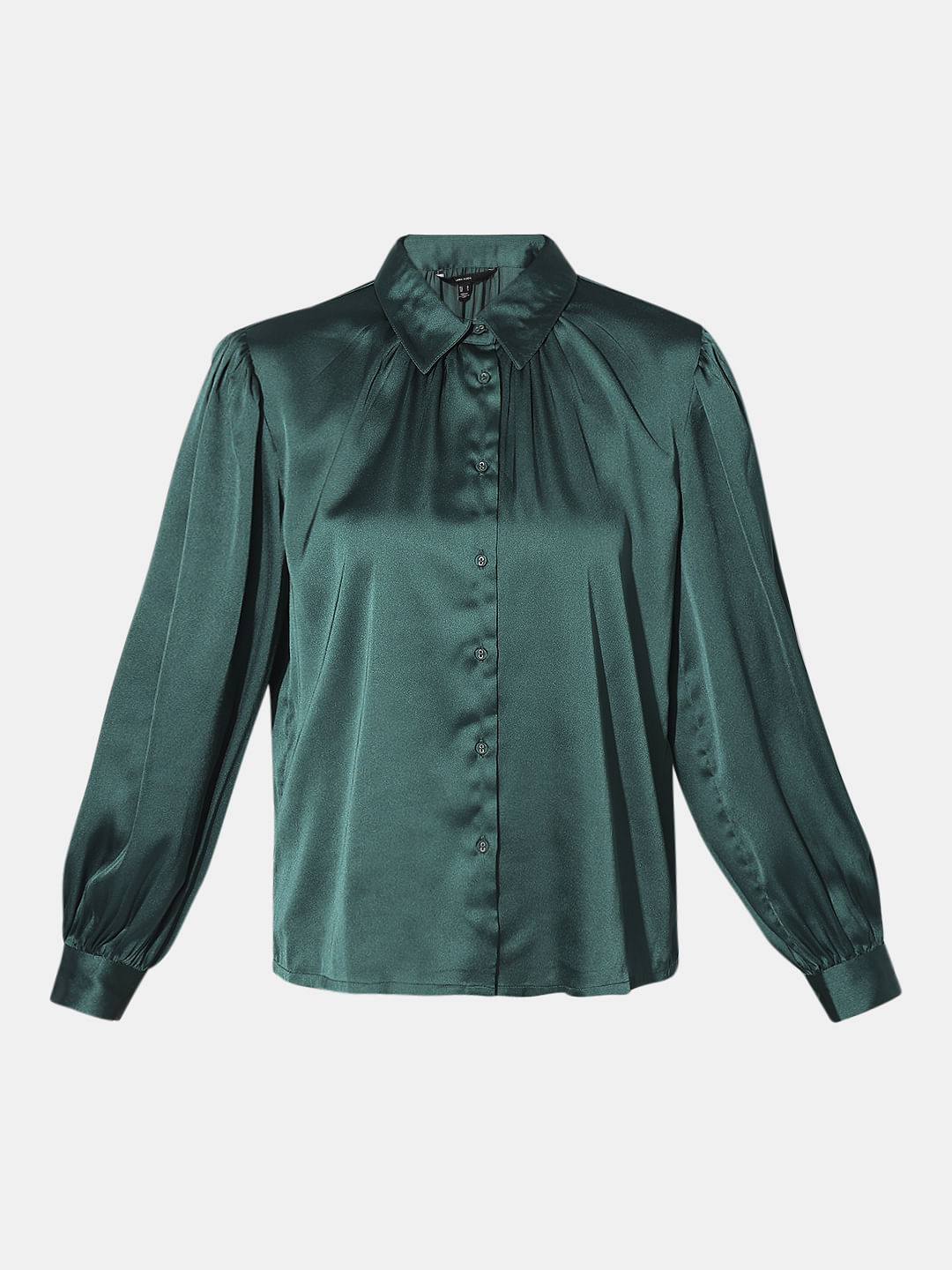 Dark Green Satin Shirt