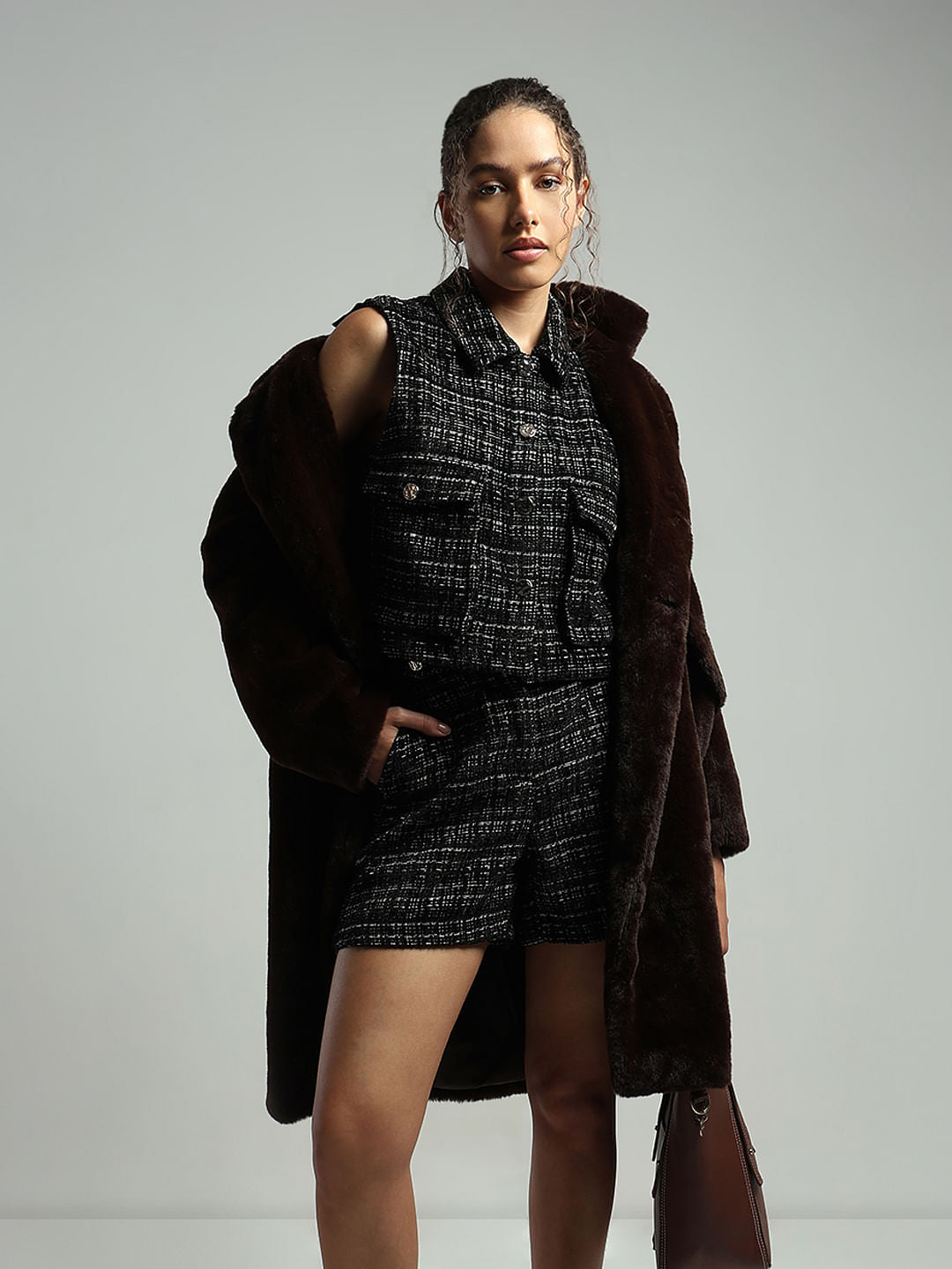 Black Twill Co-Ord Set Vest