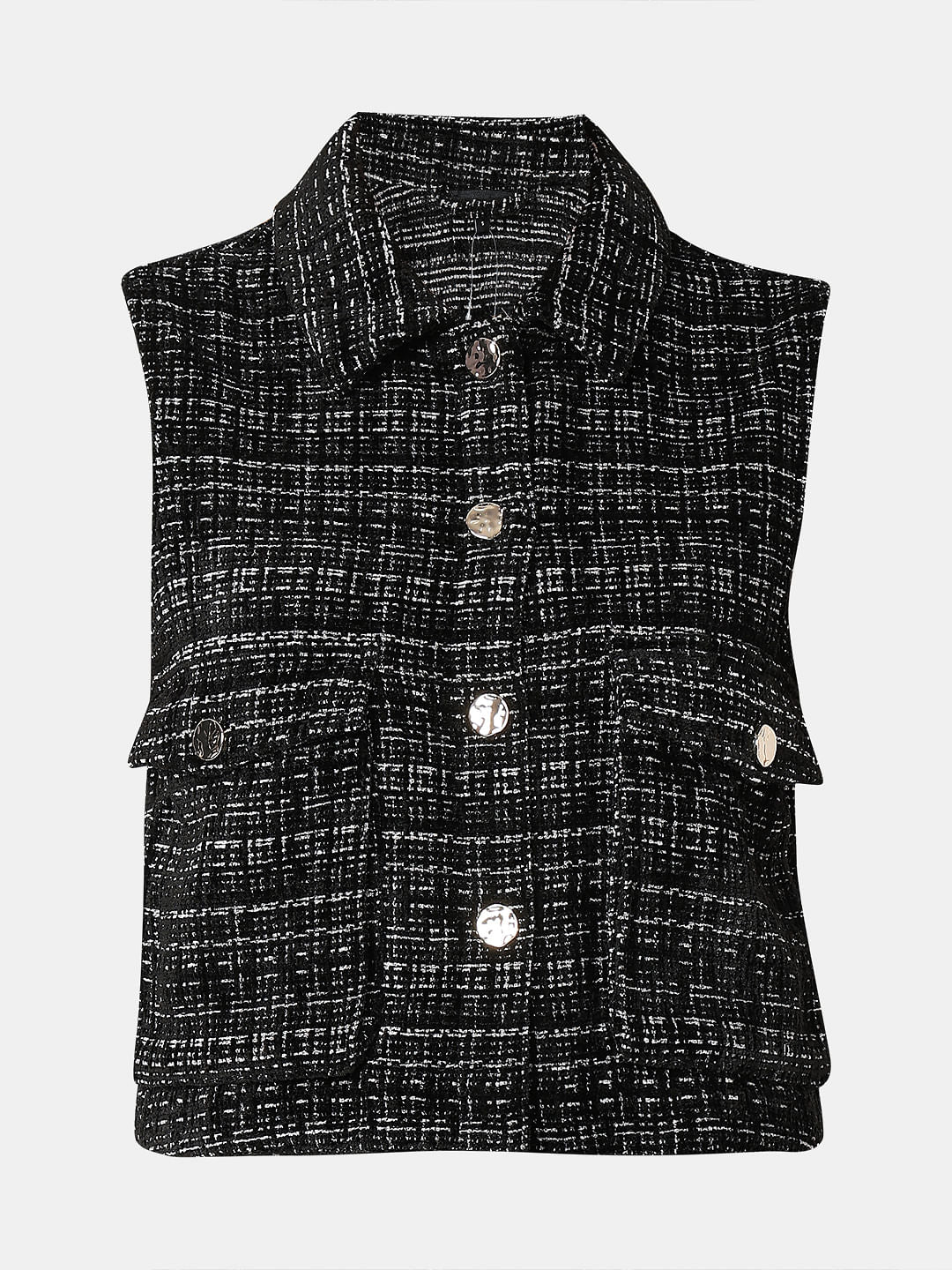 Black Twill Co-Ord Set Vest