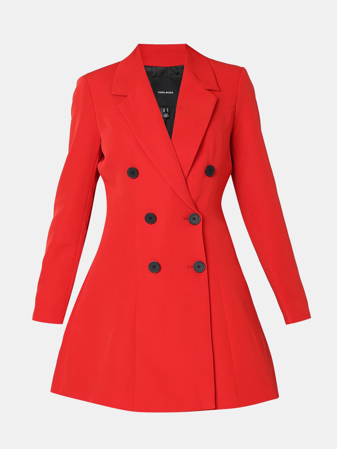 Red Fitted Dress Blazer