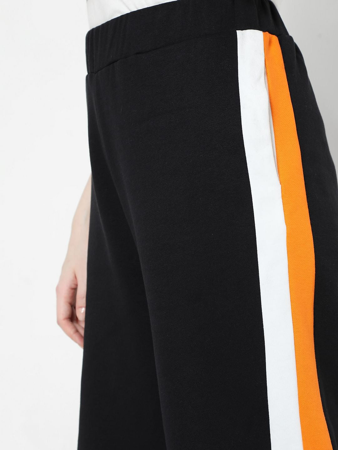 Black Colourblocked Trackpants