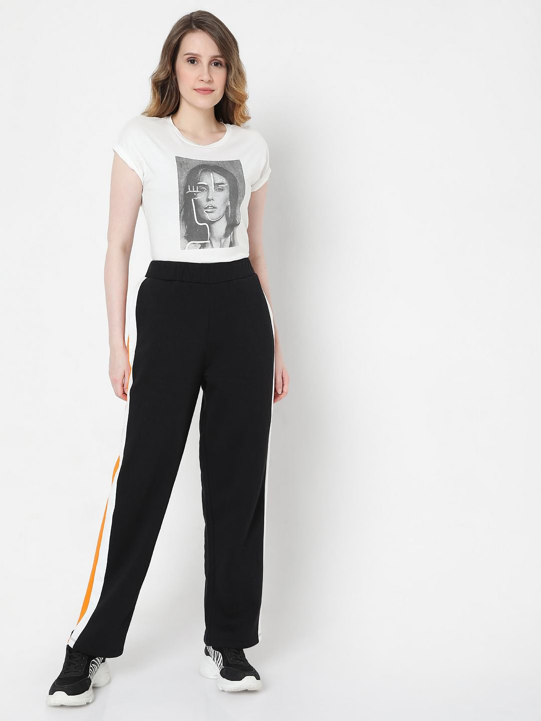 Black Colourblocked Trackpants