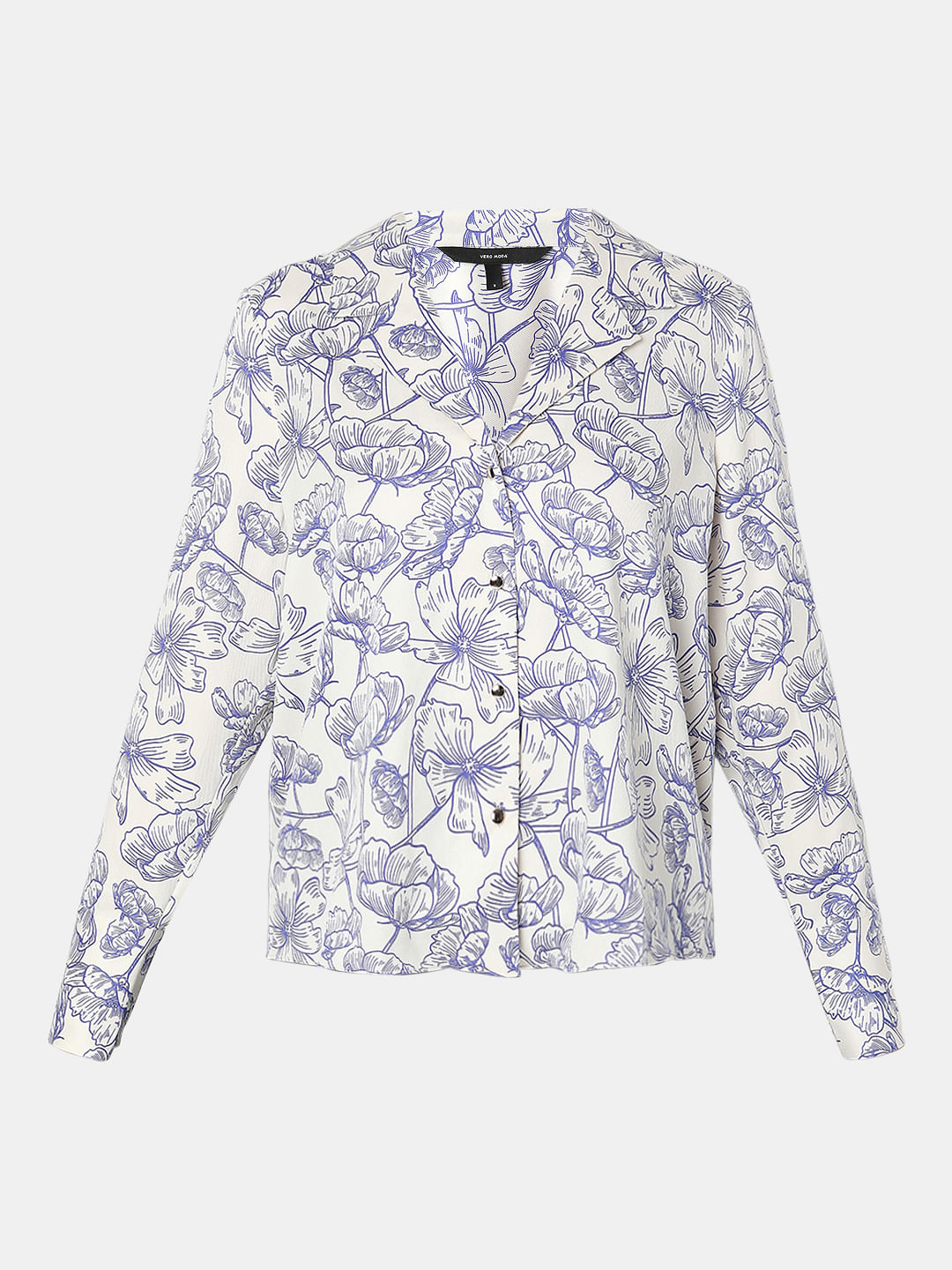 Blue Floral Print Shirt