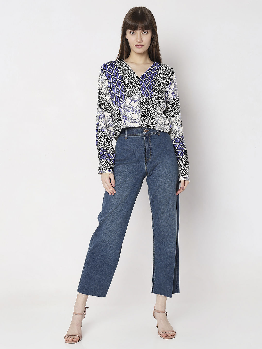 Blue Animal Print Top