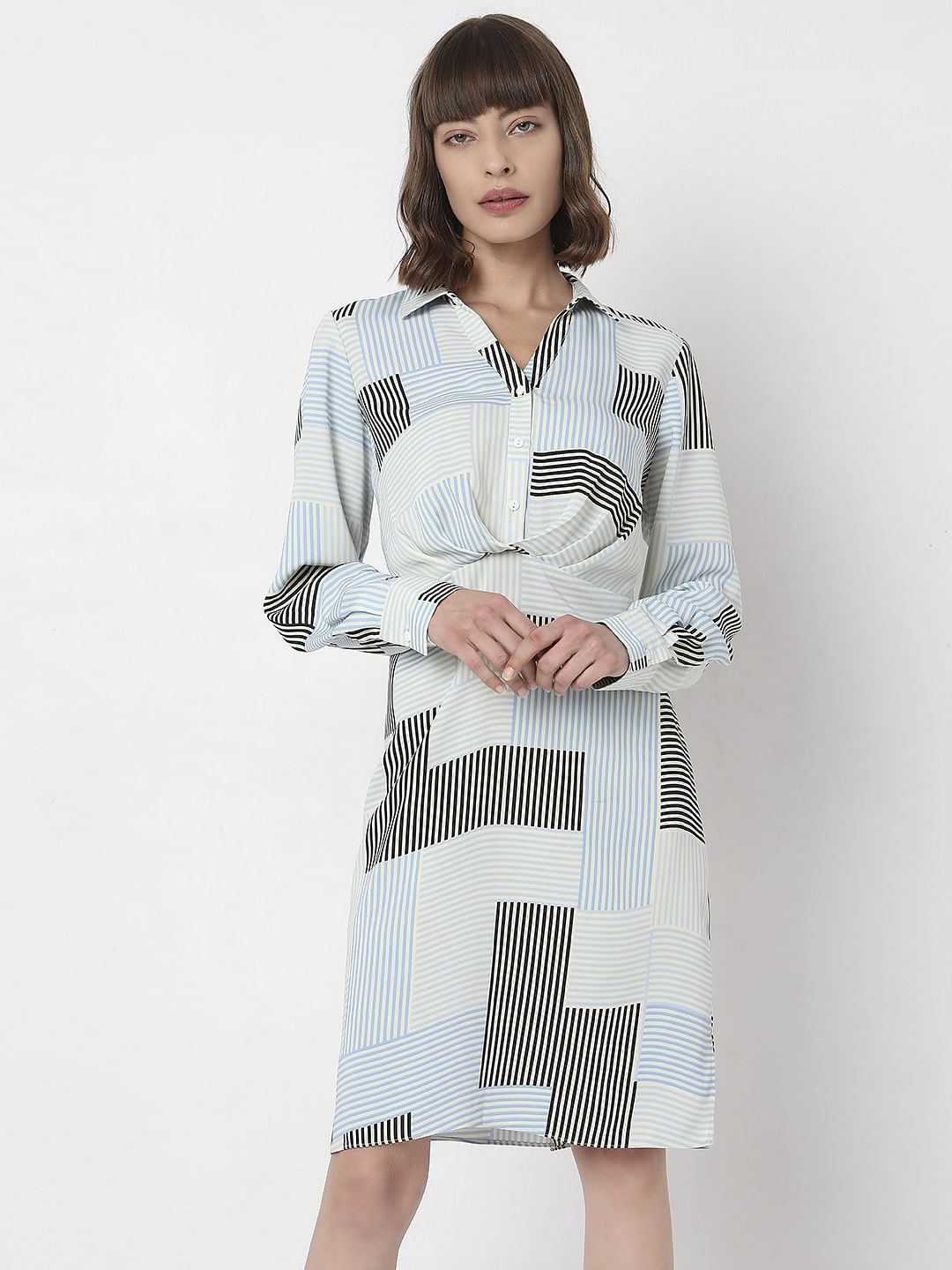 White Printed Mini Dress