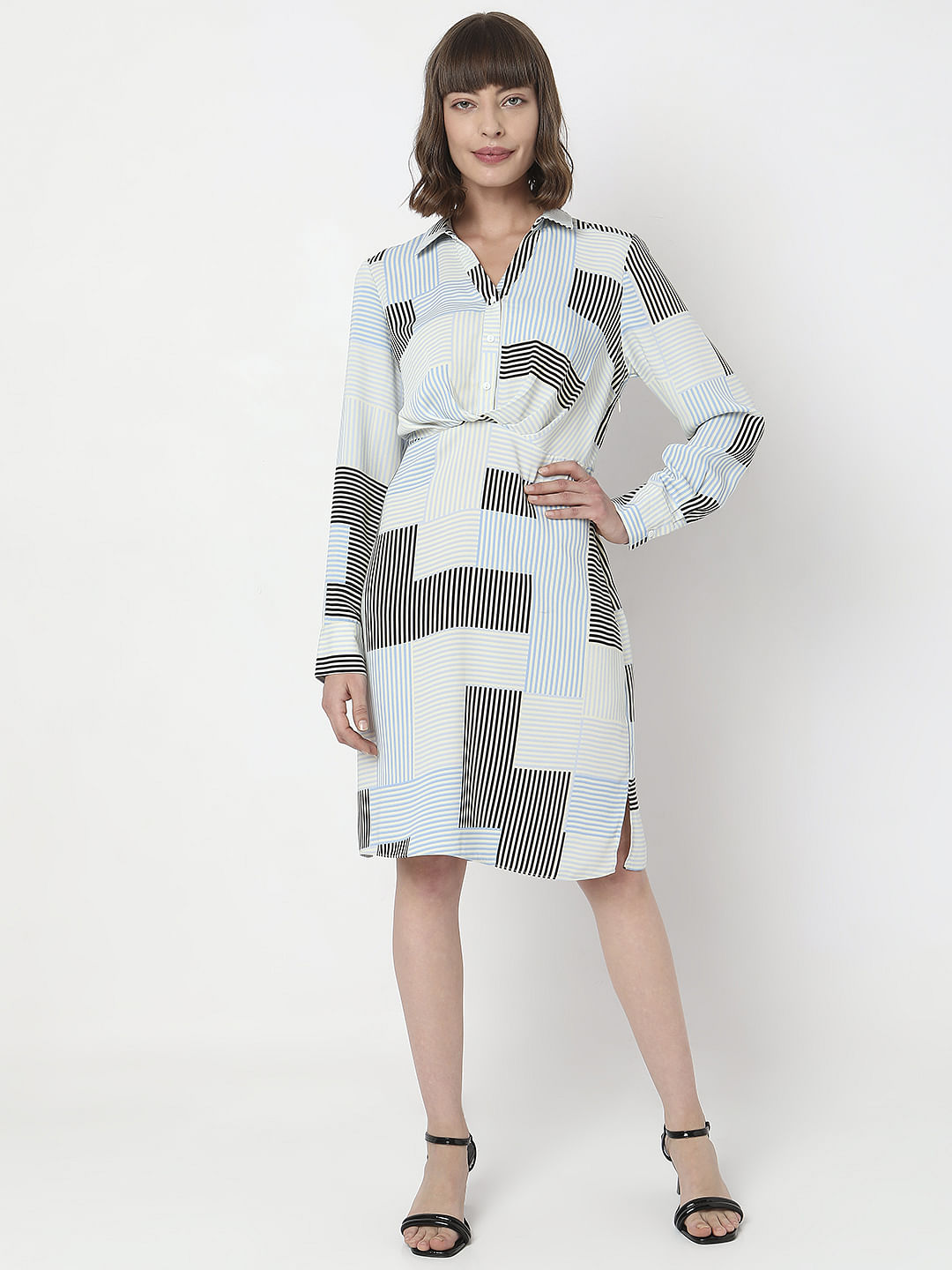 White Printed Mini Dress