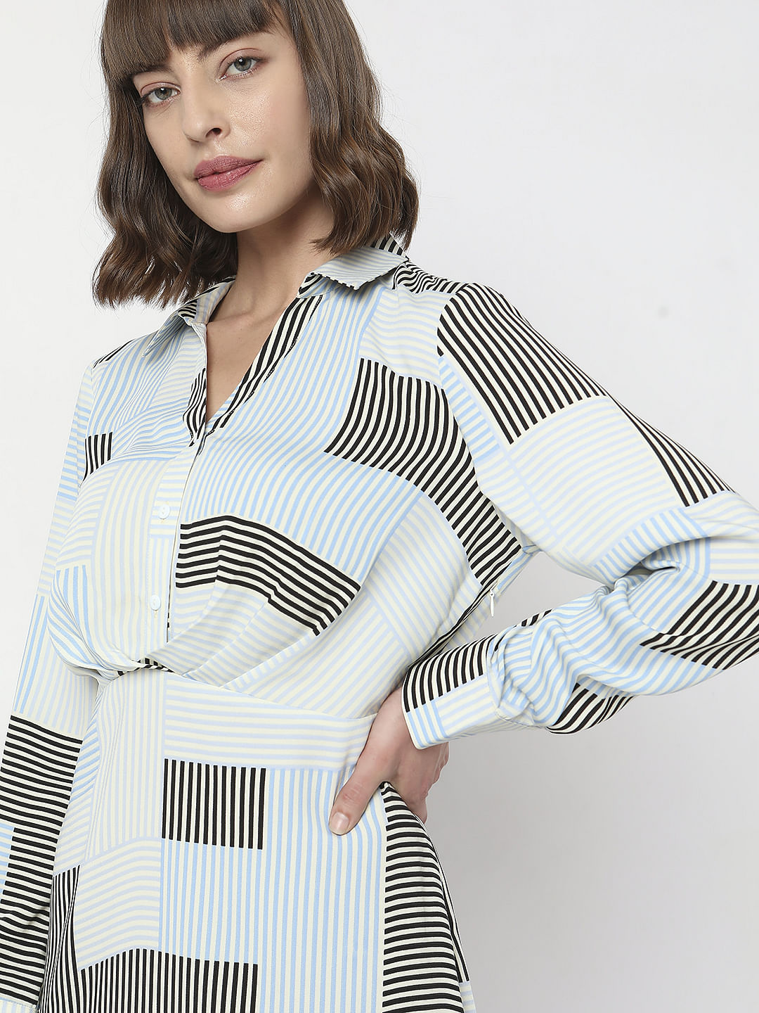 White Printed Mini Dress