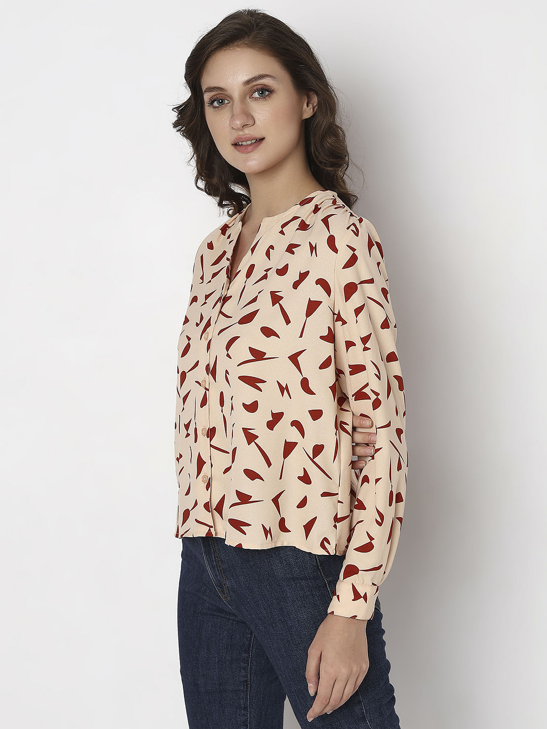 Peach Pink Printed Top