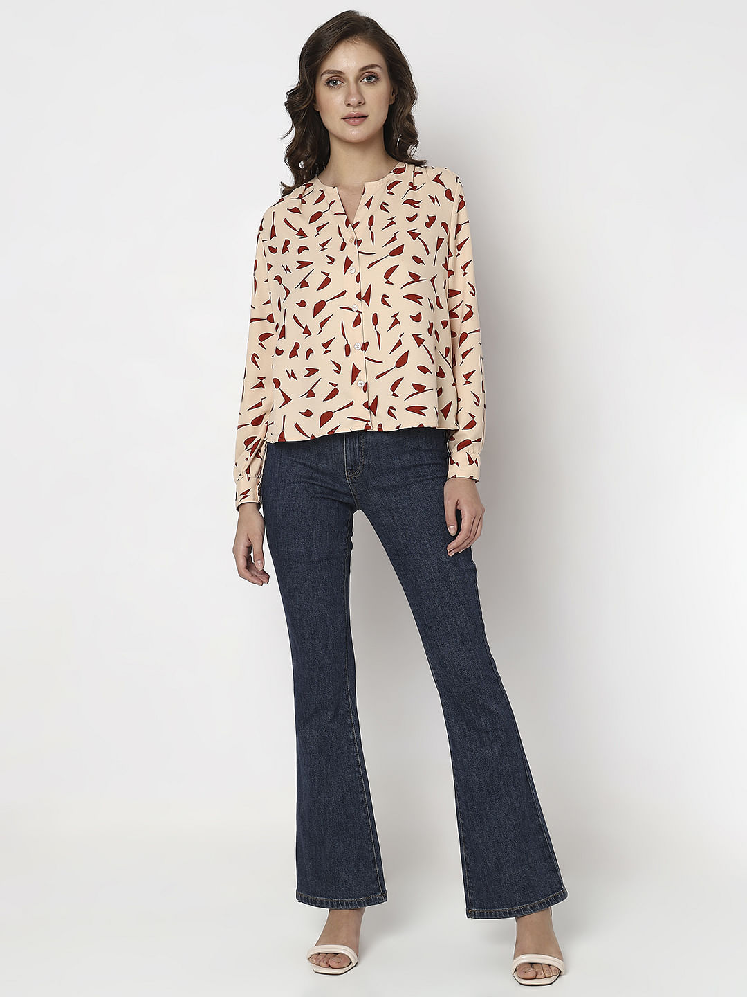 Peach Pink Printed Top