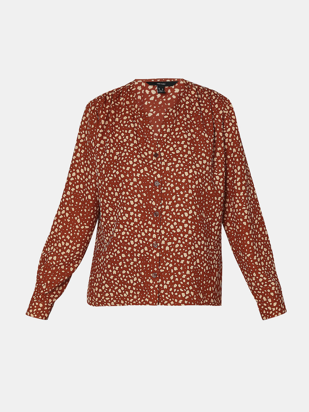 Brown All Over Print Top