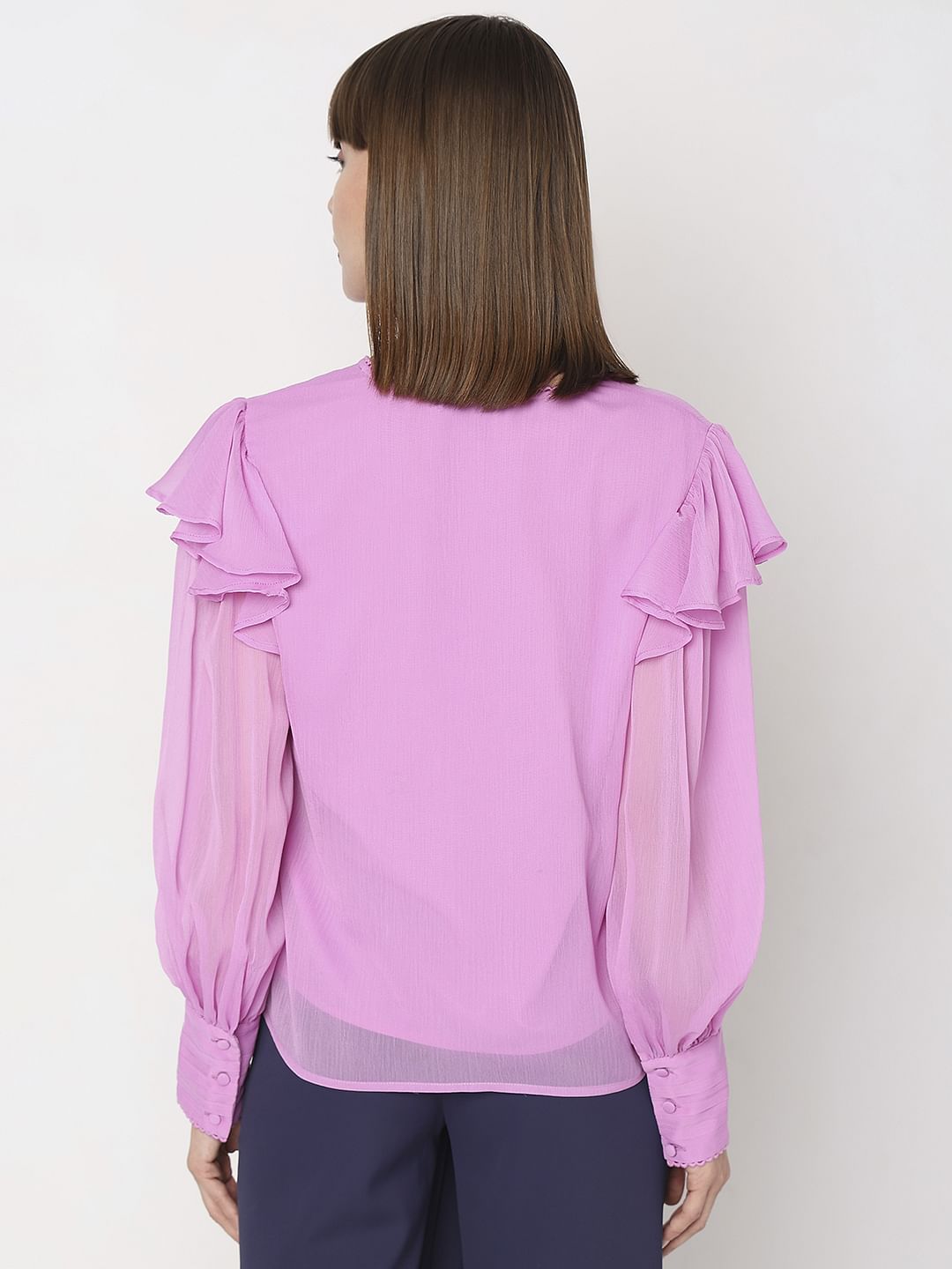 Pink Voluminous Sleeves Top