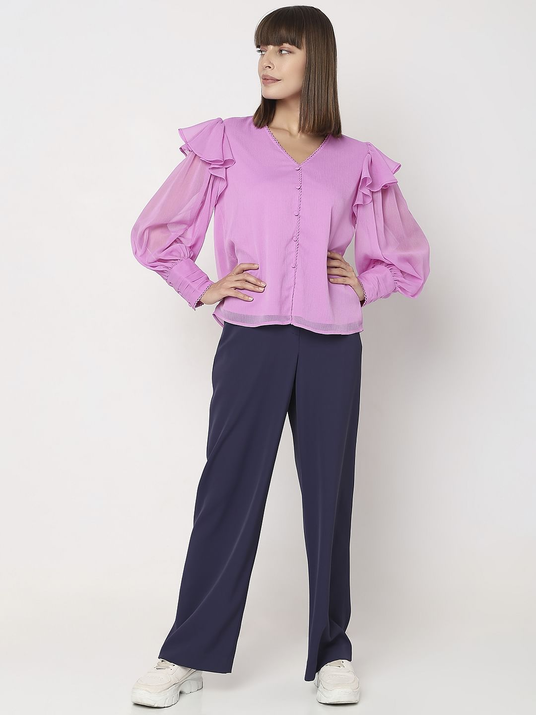Pink Voluminous Sleeves Top