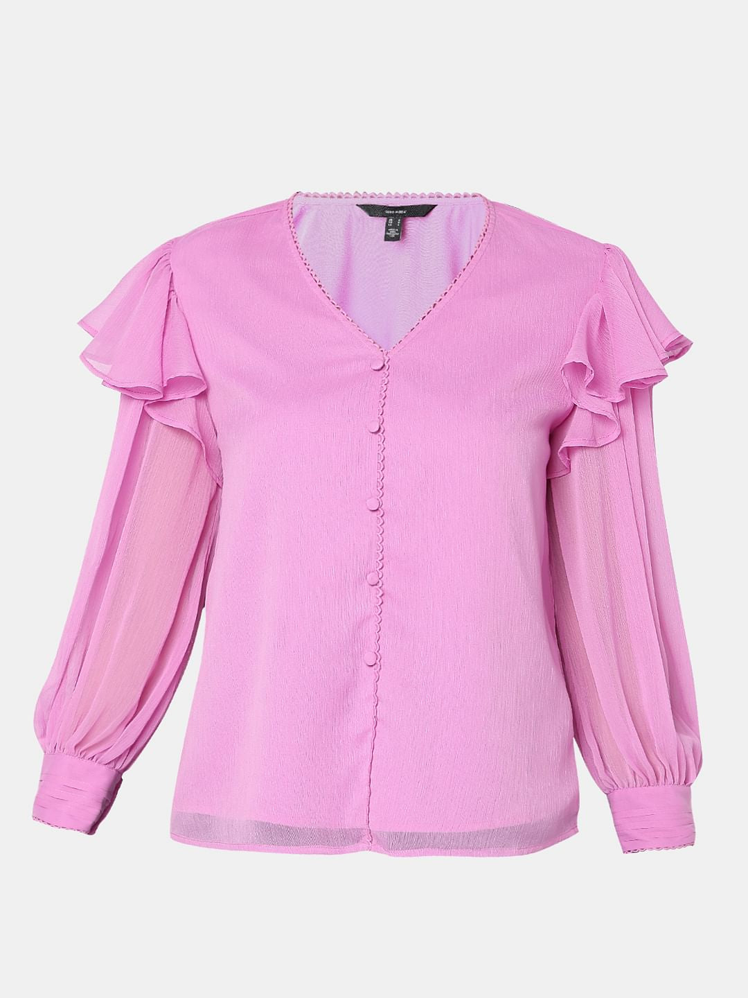 Pink Voluminous Sleeves Top