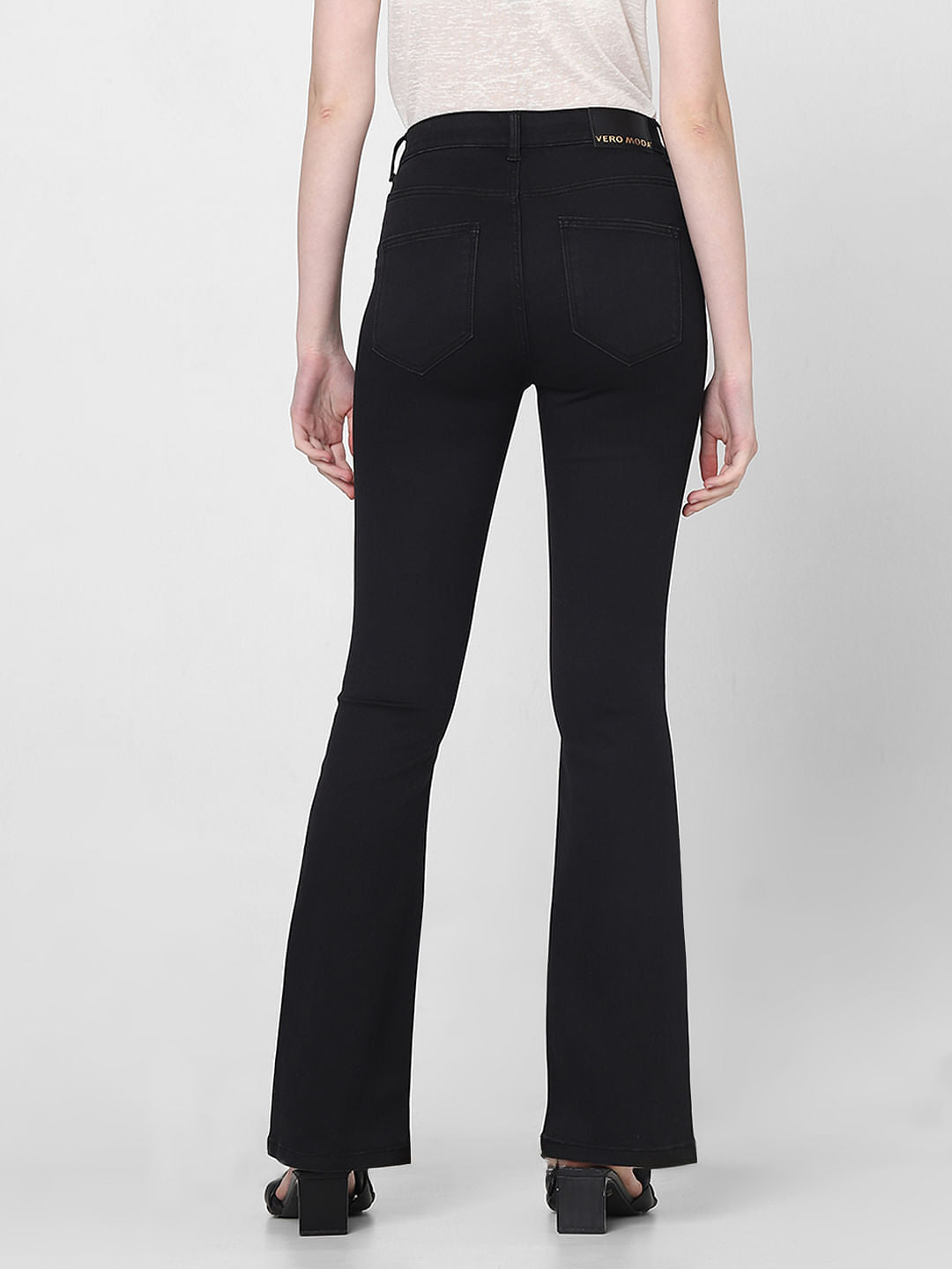 Black Mid Rise Bootcut Jeans