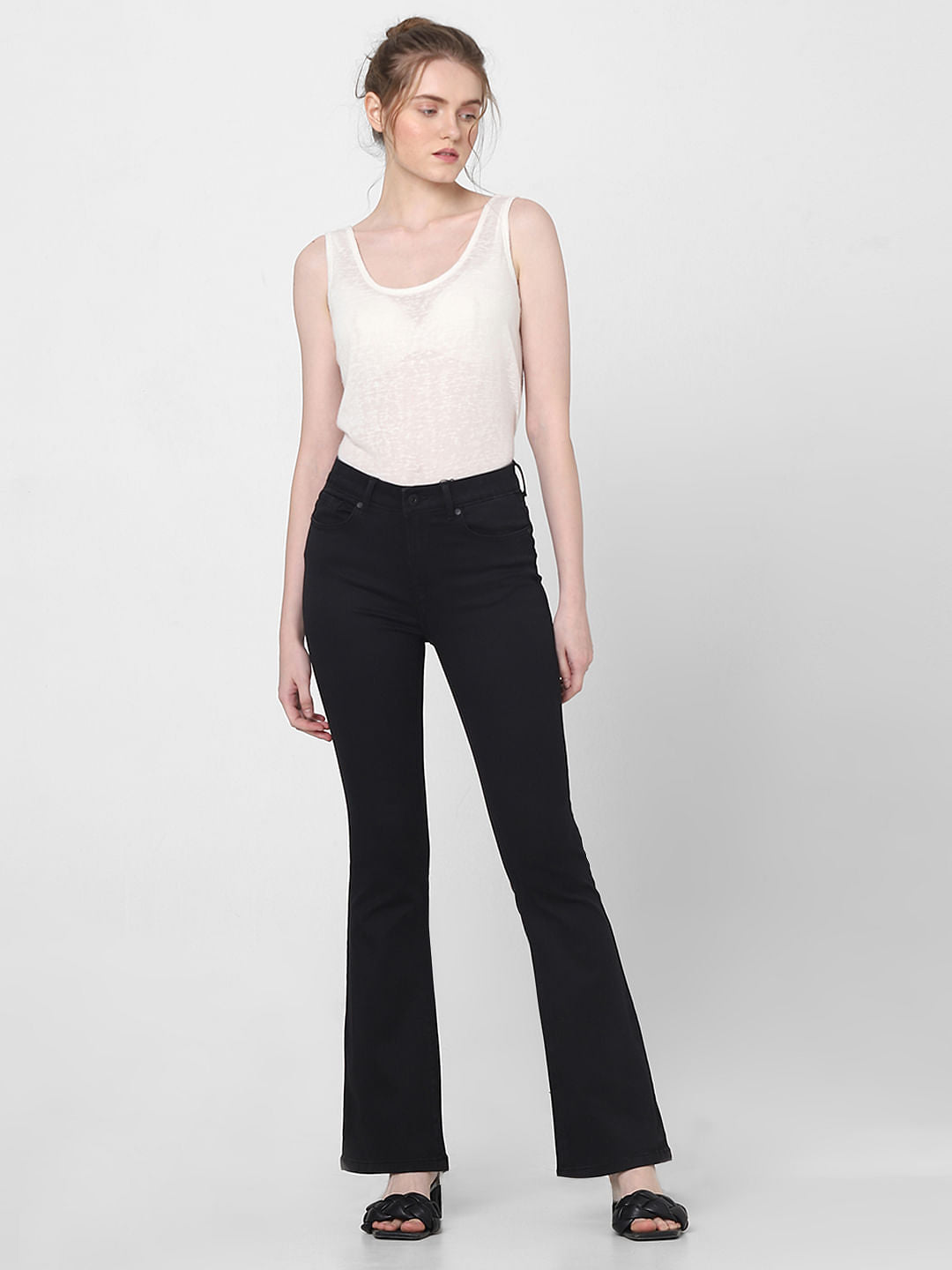 Black Mid Rise Bootcut Jeans