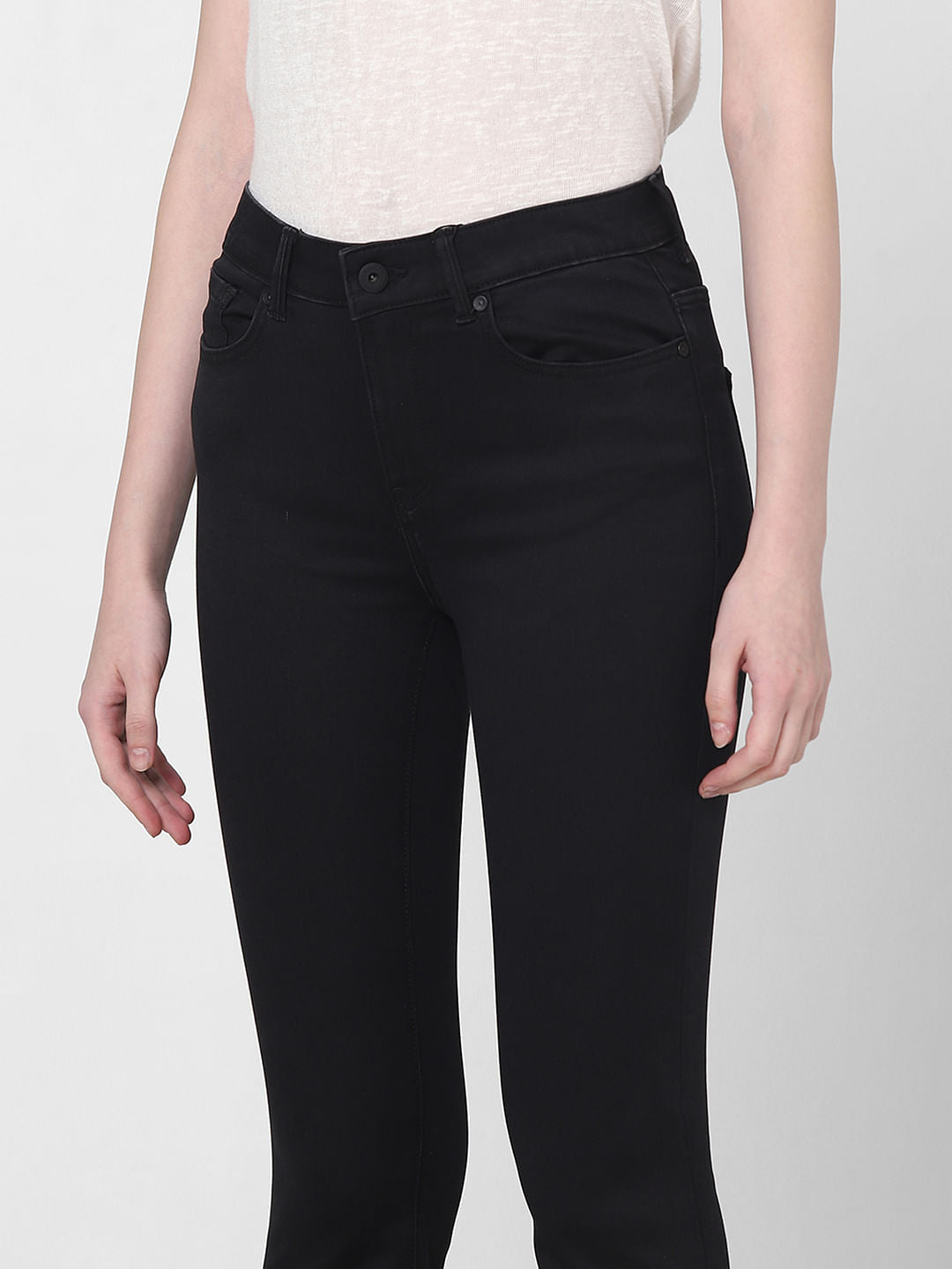 Black Mid Rise Bootcut Jeans