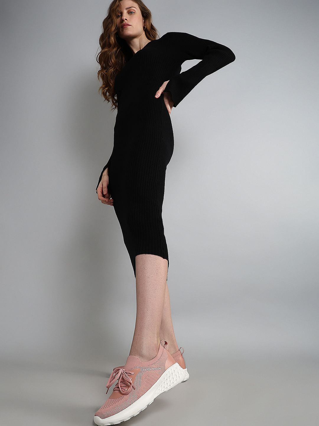 Pink Chunky Lace-Up Sneakers