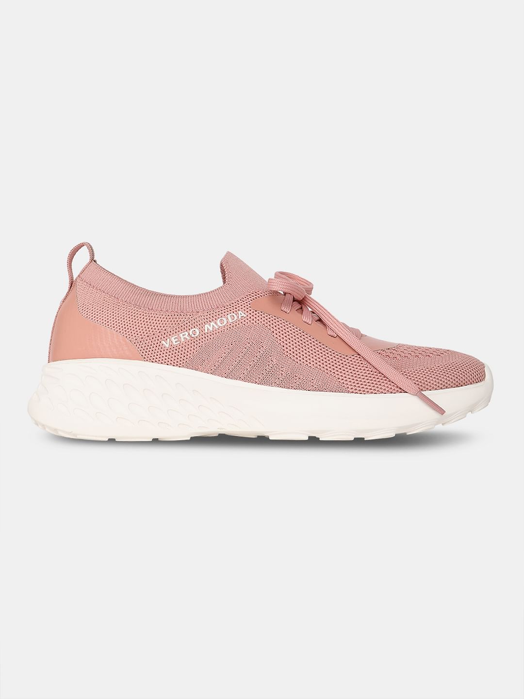 Pink Chunky Lace-Up Sneakers
