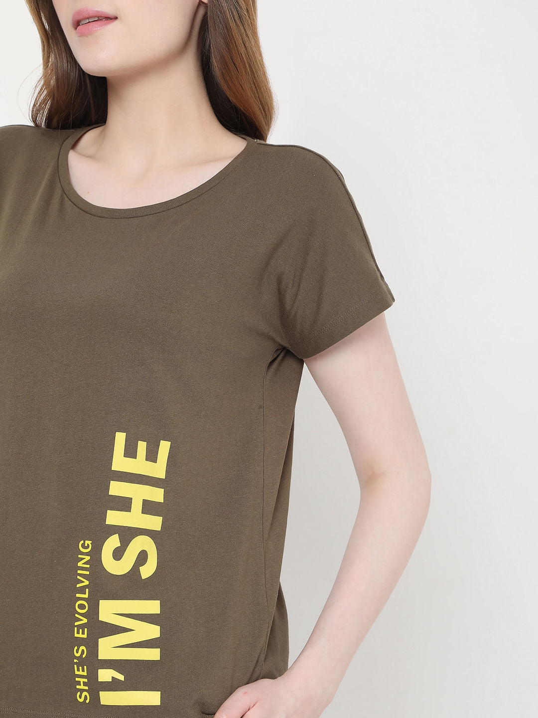 Green Slogan Print Lounge T-Shirt