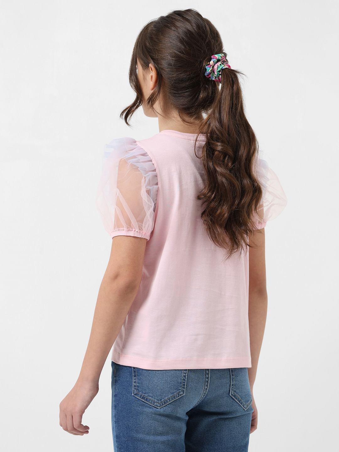 Girl Pink Butterfly Print T-Shirt