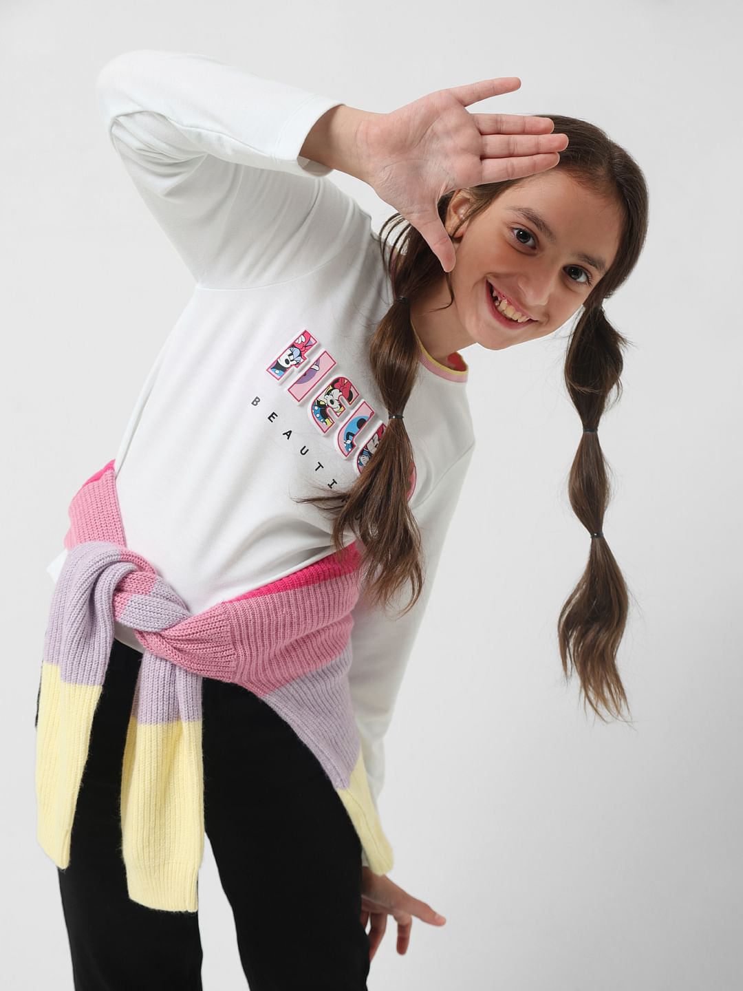 Girl X Disney White Hello Text T-Shirt