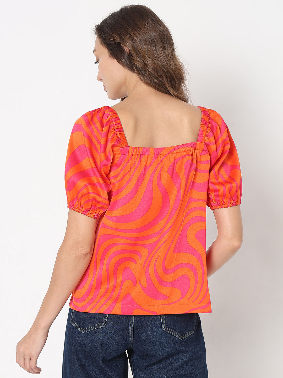 Orange Printed Top