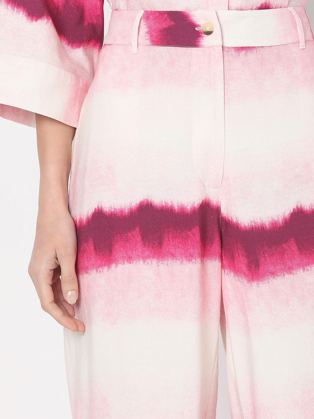 Pink High Rise Ombre Co-Ord Set Pants