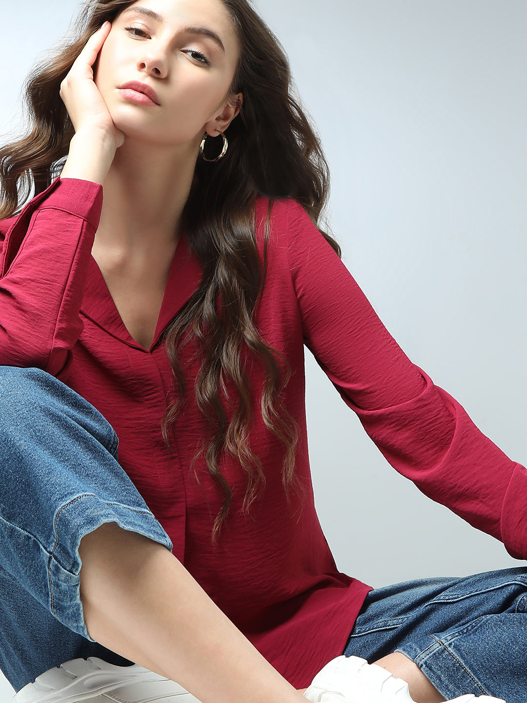 Red Shirt-Style Top