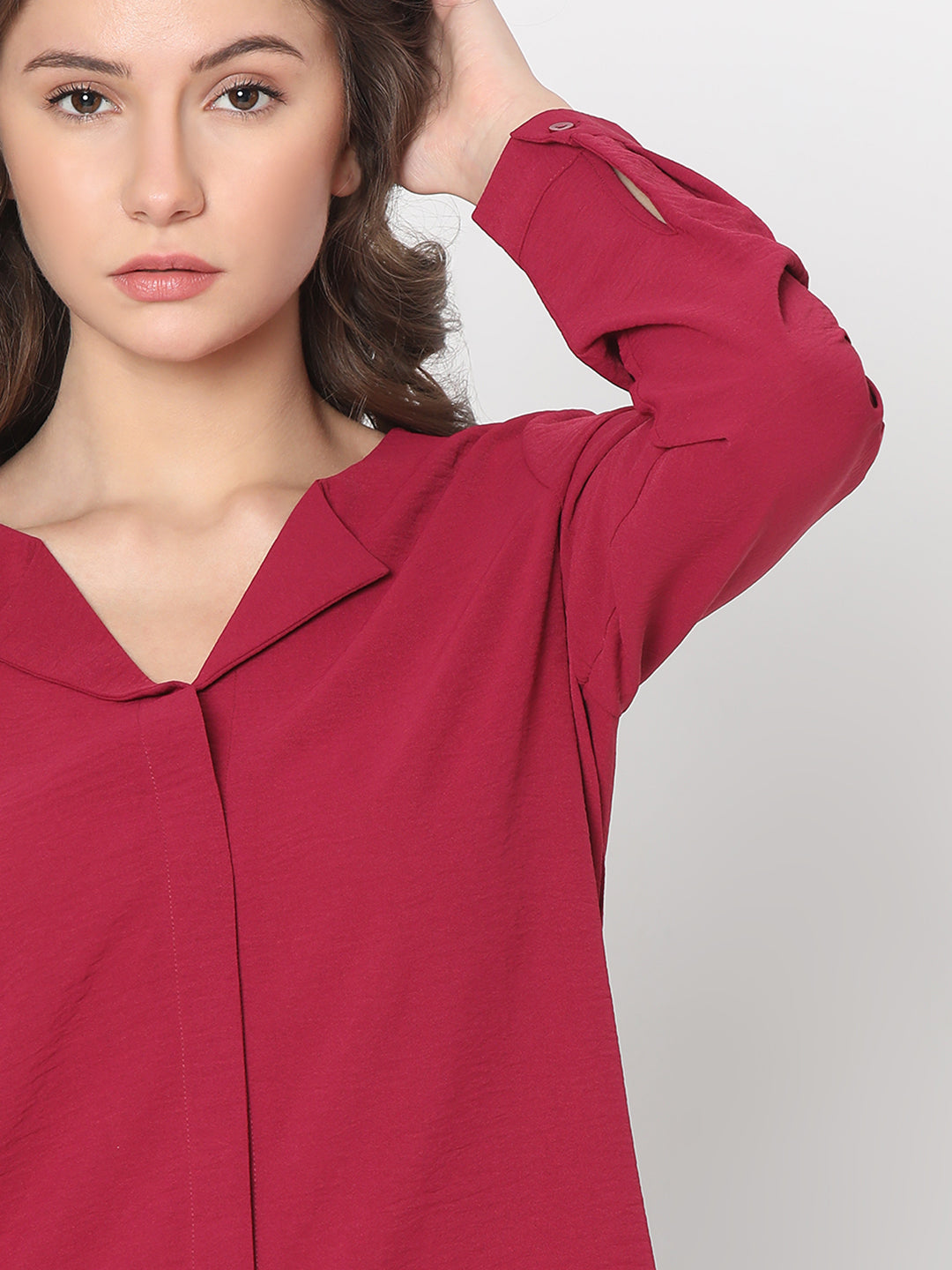 Red Shirt-Style Top