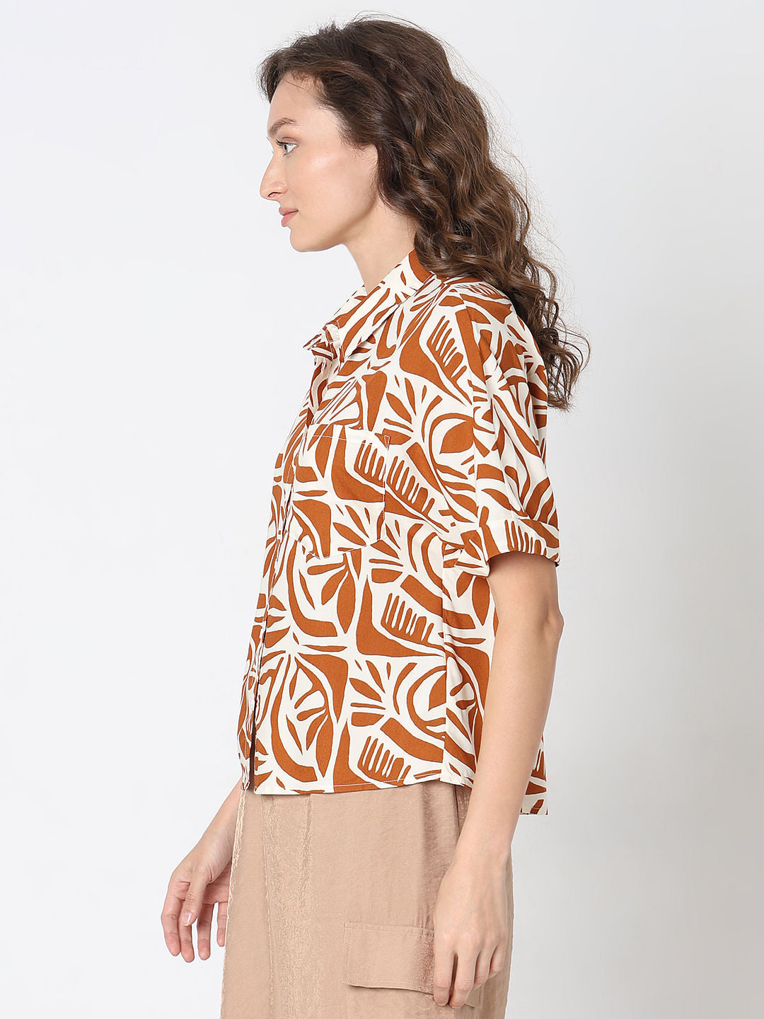 Beige Printed Shirt