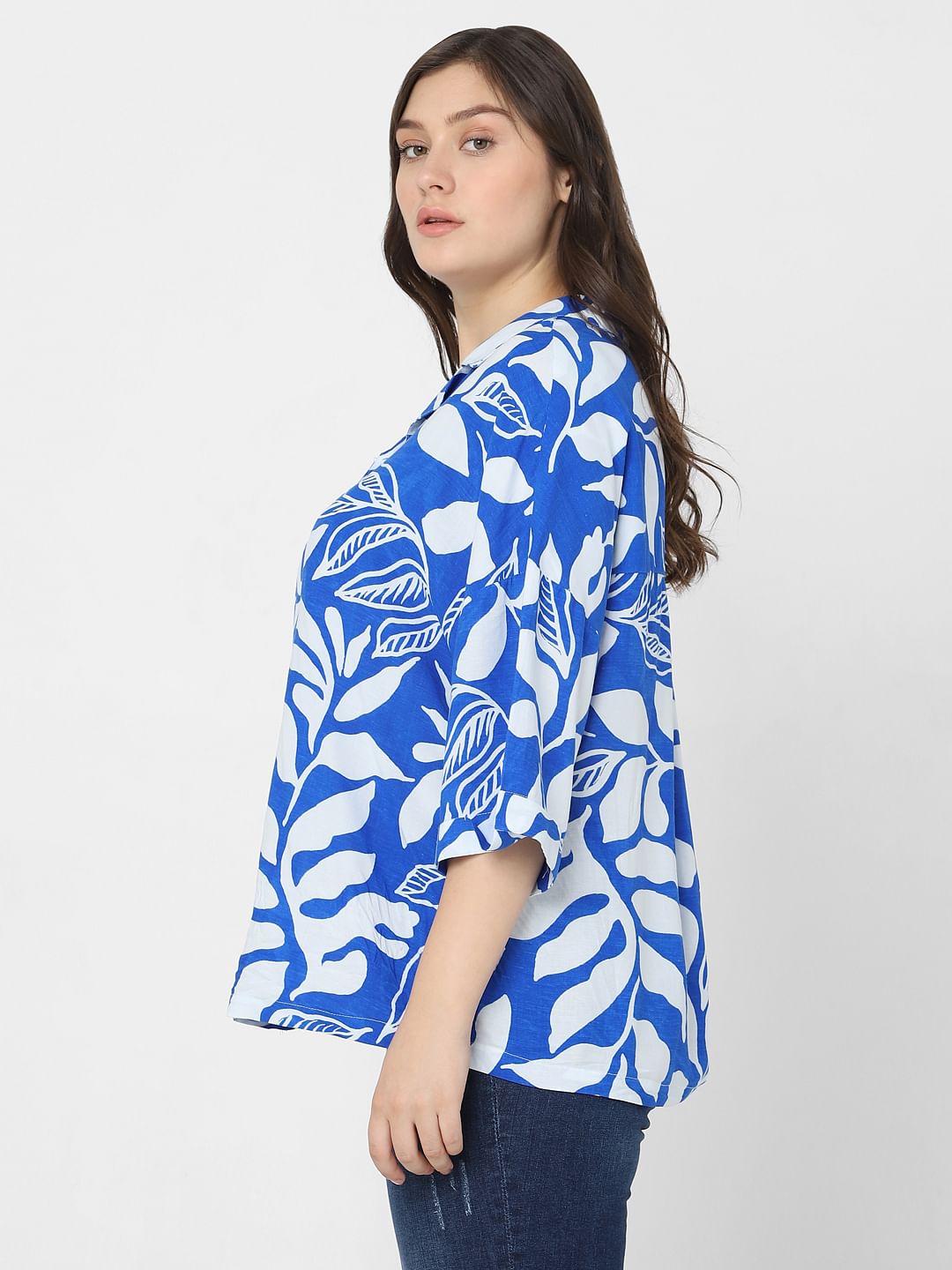Curve Blue Abstract Print Shirt