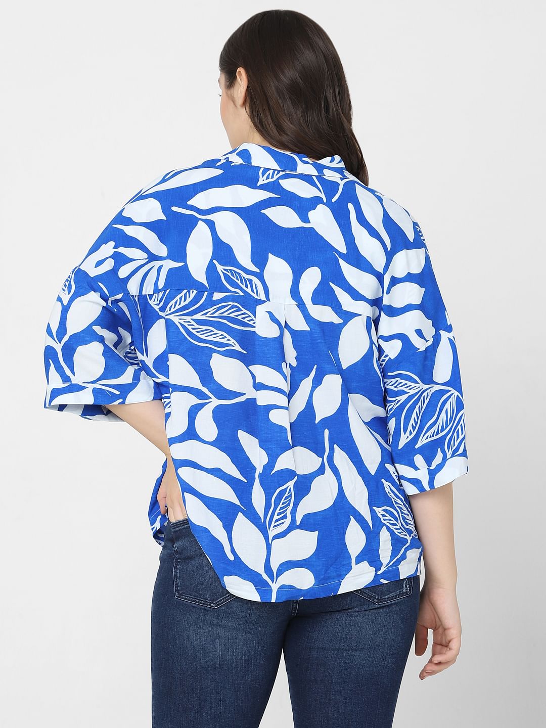 Curve Blue Abstract Print Shirt
